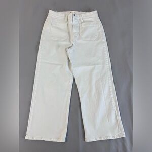 Madewell Women’s Slim‎ Wide-Leg Crop White Denim Jeans Womens Sz 32
